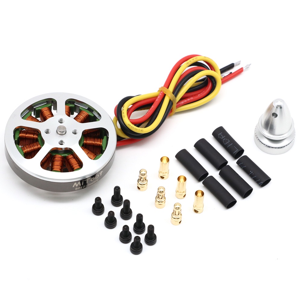 Mitoot มอเตอร์แรงบิดสูง ไร้แปรงถ่าน 5010 360KV 750KV 2-6s 6 มม. สําหรับเครื่องบินบังคับ หลายแกน Quad