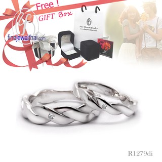 Finejewelthai-แหวนคู่ แหวนคู่เงิน แหวนเงิน แหวนเพชร แหวนแต่งงาน  Silver Diamond Ring-wedding-ring-Valentine Gift32