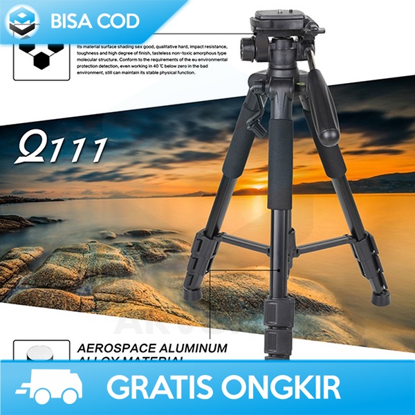 TRIPOD อลูมิเนียมที่แข็งแกร่งโดย ZOMEI Q111 PROFESSIONAL CAMERA DSLR 4 SEGMENTS