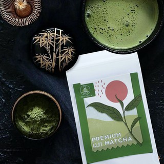 ผงชาเขียวมัทฉะเกรดพรีเมียม 100% จากเมืองอุจิ ประเทศญี่ปุ่น (100% Premium Uji Matcha Green Tea from Japan) ชาเขียวมัทฉะ