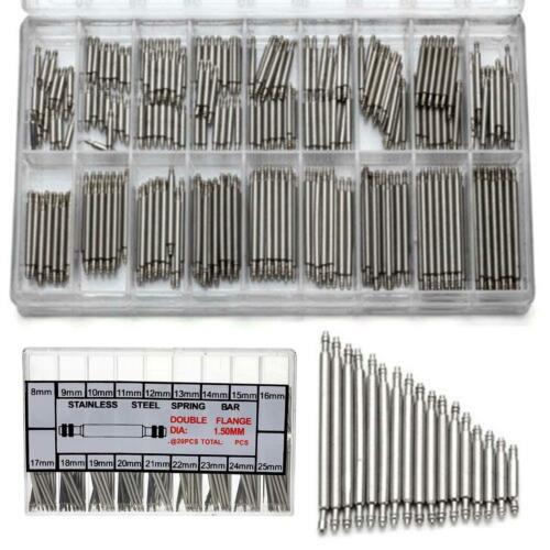 108/ 360pcs 8 to 25mm Watch Band Spring Bars Strap Watch Bracelet Link Pins Steel  Clock Repairing Tool Watchmaker Tools