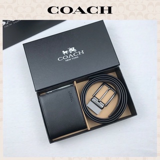 แจกโค้ดรัวๆเลยจร้า🎉🎉Coach ​wellet set กระเป๋าตังค์+เข็มขัดผู้ชาย.