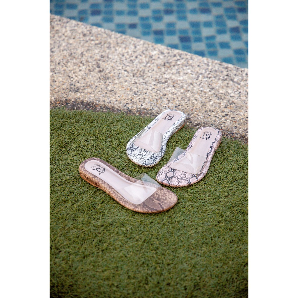 Ms.Choo Sandals : White/ Pink/ Brown