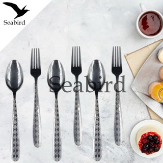 Seabird ช้อน ช้อนส้อม ช้อนสแตนเลส ส้อมสแตนเลสอย่างดี 3 คู่
