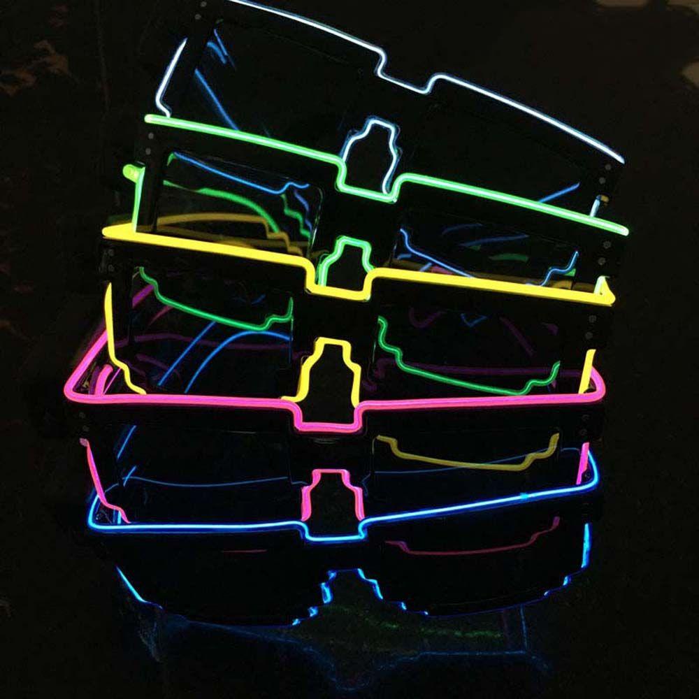 Hubert แว่นตาคอสเพลย์ EL Wire 8 Bit เรืองแสง พร็อพสําหรับปาร์ตี้