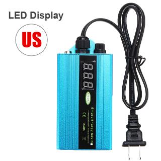 กล่องประหยัดพลังงานไฟฟ้า จอแสดงผลดิจิทัล LED 90V-250V ปลั๊ก US EU 35% ประหยัดพลังงาน