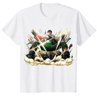 เสื้อยืดผ้าฝ้ายพรีเมี่ยม เสื้อยืด พิมพ์ลาย One Piece Roronoa Zoro art