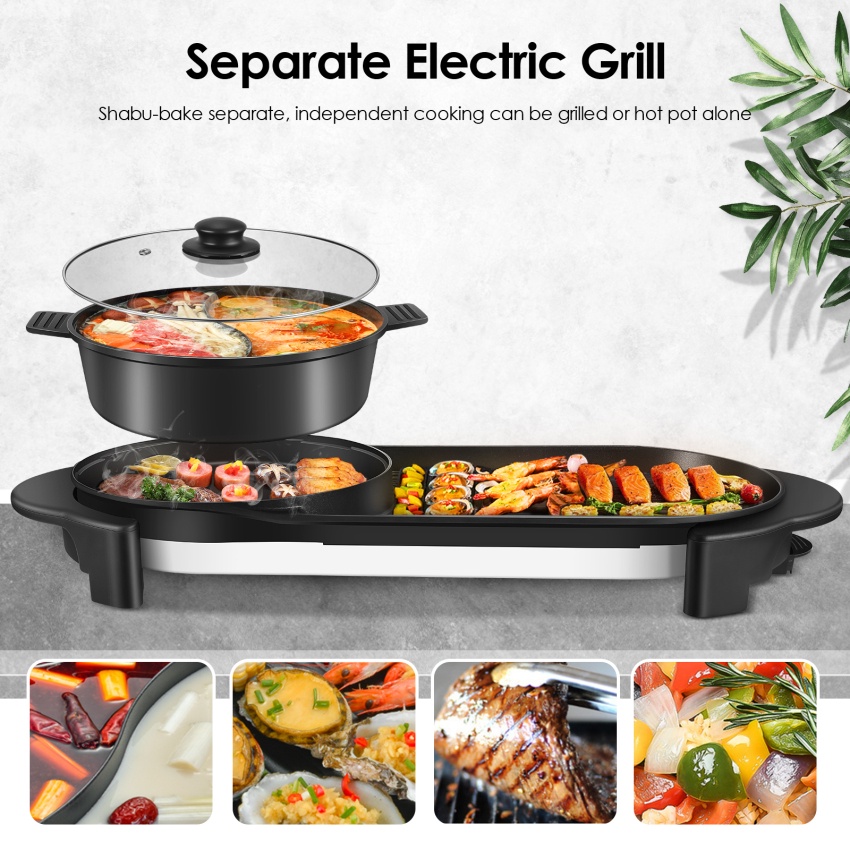 Portable Electric Grill Electric Barbecue Grill Indoor Hot Pot Chafing