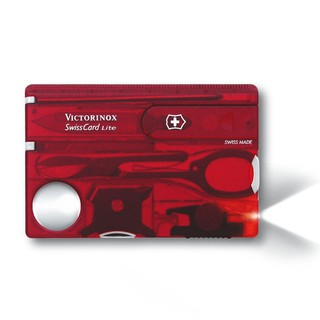 Victorinox Tools SAK-SC, 0.7300.T Swiss Card Lite, LED, Red Translucent