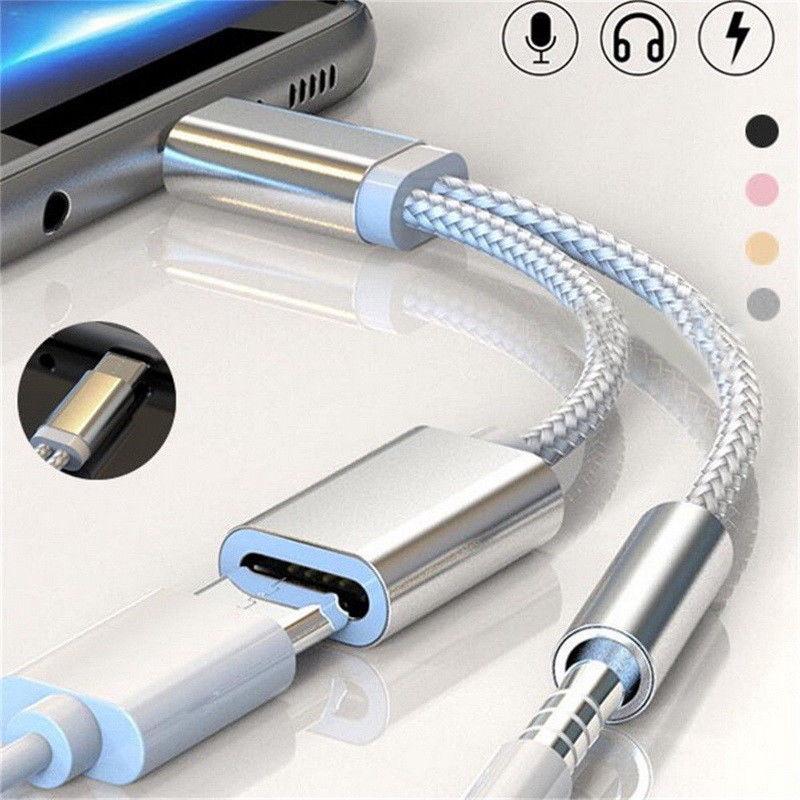 อะแดปเตอร์แยกสายชาร์จหูฟัง USB-C Type C เป็น 3.5 มม.