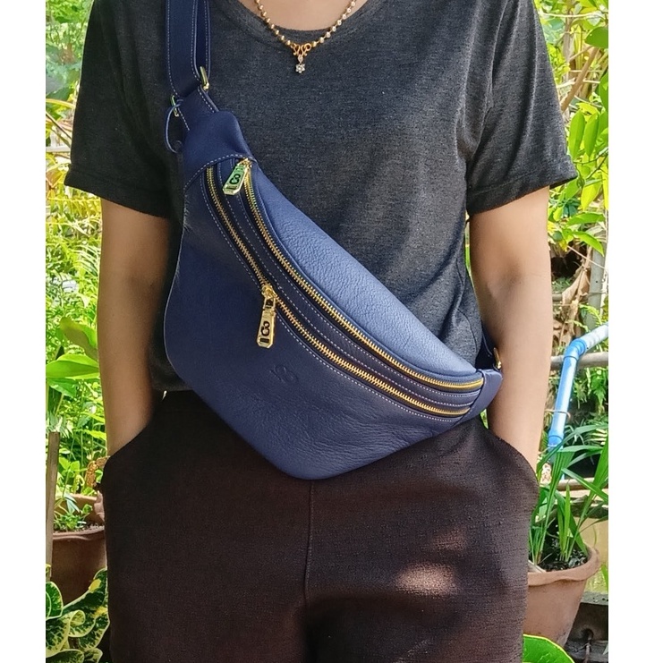 GPBAGS กระเป๋าสะพายเฉียง-คาดอก-คาดเอว GP372 หนังชามัวส์ หนังวัวอัดลายจระเข้ หนังวัวเครซี่ฮ้อท