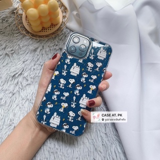 ❤️‍🔥สั่งทำ เคสสนูปปี้ สีน้ำเงิน ขอบใส  i13 pro max s22 ultra note20 a53 a73 reno7 v23 เคสกันกระแทก