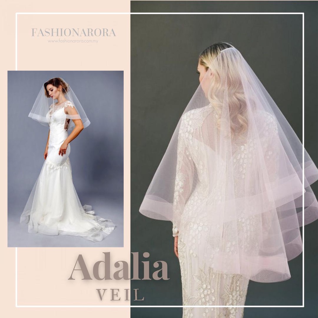 ADALIA WEDDING VEIL LONG [HORSEHAIR VEIL] VEIL NIKAH / VEIL TUNANG / VEIL KAHWIN / EXCLUSIVE / SELEN