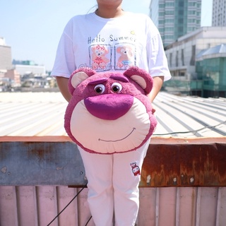 หมอนอิง หน้า Lotso ล็อตโซ่ แบบใหม่ 12นิ้ว Toy Story ทอยสตอรี่ หมีล็อตโซ่ หมี