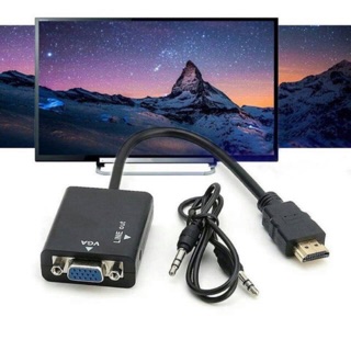 สายแปลงจาก HDMI ออก VGA+audio, HDMI to VGA + audio Converter Adapter, HD1080p Cable Audio Output