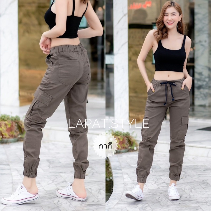 <สินค้าใหม่มาแรง>กางเกงJoggerขาจั้มผ้ายืดคอตตอนแท้อย่างดีจากโรงงาน