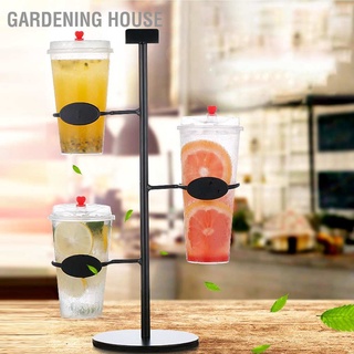 Gardening House ที่วางแก้ว แบบเหล็ก 3 หลุม สีดํา สําหรับร้านอาหาร ปาร์ตี้