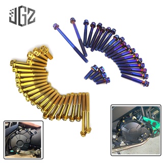 For YAMAHA Y15ZR Exciter 150 LC150 SNIPER150 CRANKCASE SET Stainless Gold bolts Motorcycle Crankcase Screw Engine Clutch and Magnet Side Cover Screw