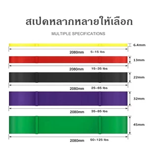 ยางยืดออกกำลังกาย 5 ระดับแรงต้าน ยางออกกำลังกาย ยางยืดบริหารกล้ามเนื้อ resistance band ยางยืด การสร้างกล้ามเนื้อ