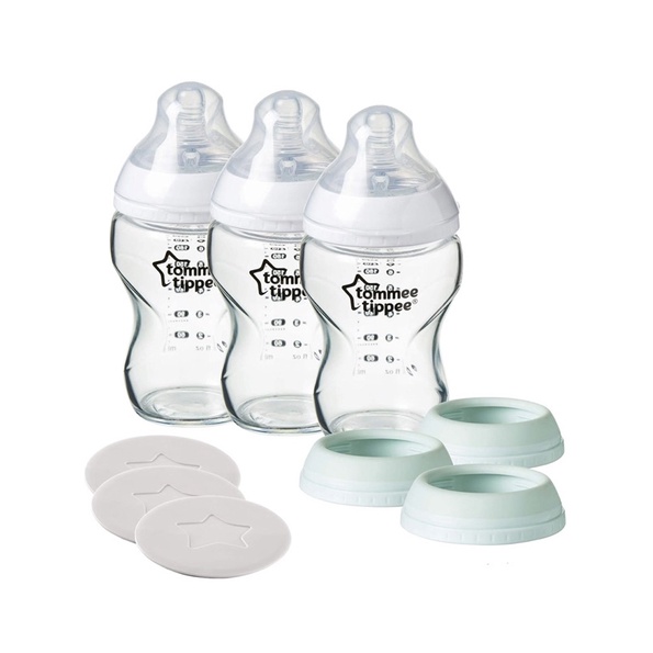 Tommee Tippee Closer to Nature 3 in 1 Convertible Glass Baby Bottles