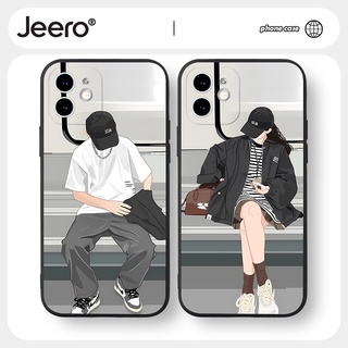 Jeero เคสคู่ เคสไอโฟน คู่รัก กันกระแทกซิลิโคนนุ่มน่ารักตลก เคสโทรศัพท์ Compatible for iphone 14 13 12 11 Pro Max SE 2020 X XR XS 8 7 ip 6S 6 Plus HFF1491