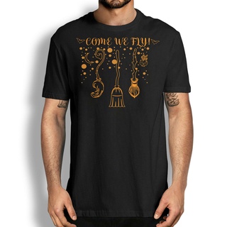 เสื้อยืดโอเวอร์ไซส์พร้อมส่ง เสื้อยืดแขนสั้น ผ้าฝ้าย 100% พิมพ์ลาย Come We Fly Halloween Witch Hocus Pocus หลากสี แฟชั่นฤ