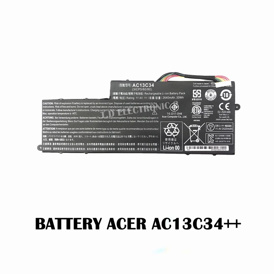 BATTERY ACER AC13C34++ V5-122P V5-132 V5-132P E3-111 E3-112 ES1 ES1-111 / แบตเตอรี่โน๊ตบุ๊คเอเซอร์ (ORG)