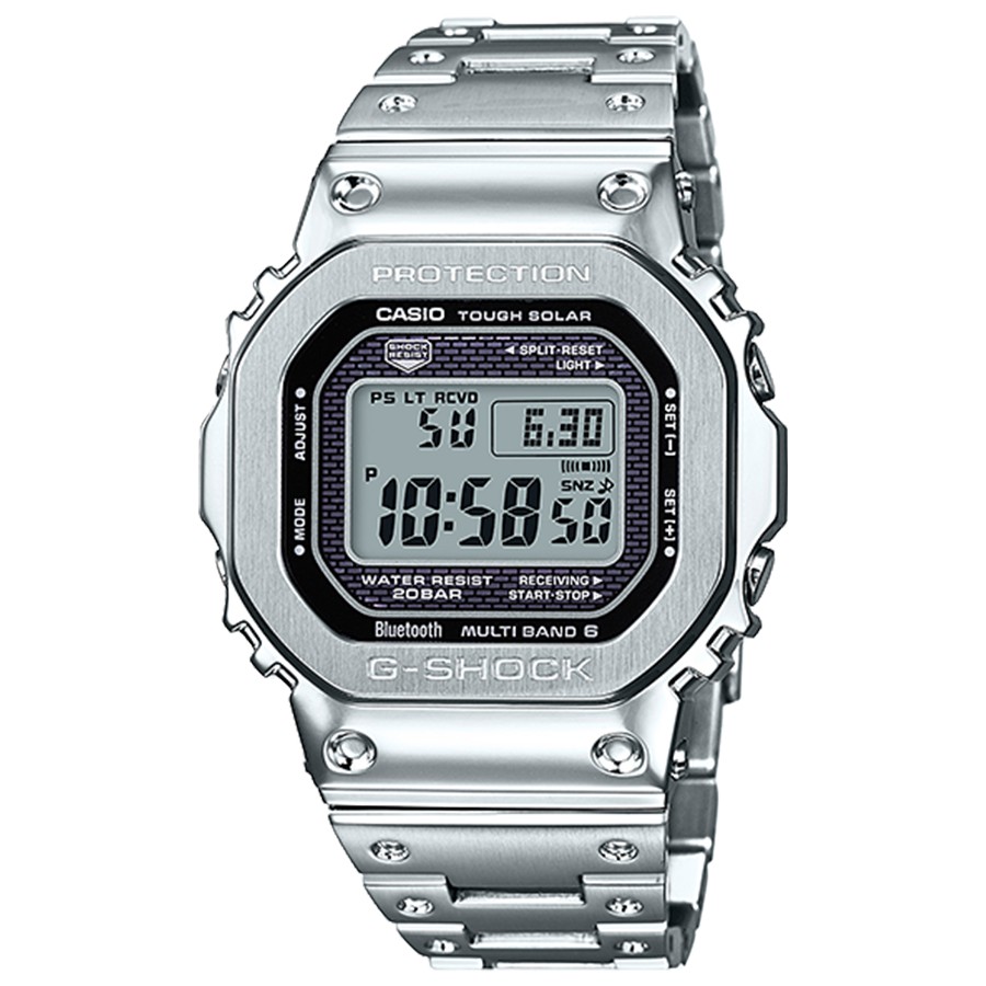 Casio G-Shock นาฬิกาข้อมือผู้ชาย สายสเตนเลสสตีล รุ่น GMW-B5000,GMW-B5000D-1 - สีเงิน