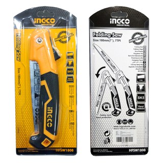 ING CO FOLDING SAW 180mm 7 นิ้ว เลื่อยพับ เลื่อยพกพา ขนาด 7 นิ้ว แบบพกพา แบบมีเซฟตี้ เครื่องมือช่าง T0602