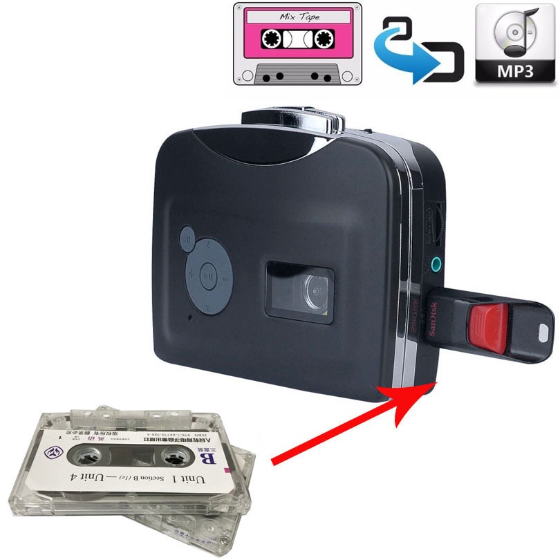 Ezcap230 การ์ดจับภาพเสียง Walkman MP3 เครื่องเล่นเพลง Cassette Tape TO MP3 เครื่องบันทึก USB Flash D