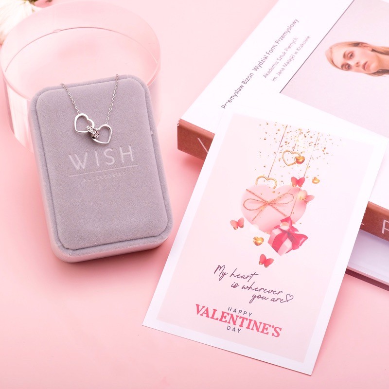 WISH018 [Valentine Gift set] สร้อยคอเกรดพรีเมี่ยม ไม่ลอก ไม่ดำ ไม่แพ้ เซ็ตของขวัญวาเลนไทน์
