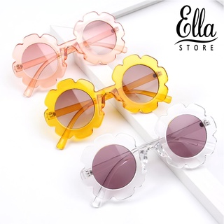 Ellastore123 แว่นตากันแดด ป้องกันรังสียูวี ลายดอกทานตะวัน น่ารัก สําหรับเด็กผู้ชาย ผู้หญิง