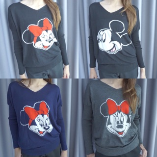 🌸 เสื้อไหมพรม Mickey Minnie