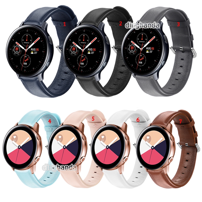 สายหนังลูกวัวสำหรับ Samsung Galaxy Watch Active 2 Galaxy Watch 7 6 5 4 FE 40mm 44mm Watch4 6 Classic