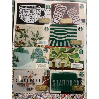 Starbucks  cards USA ไม่มีมูลค่าในบัตร ไม่ขูดพิน 8 ใบ