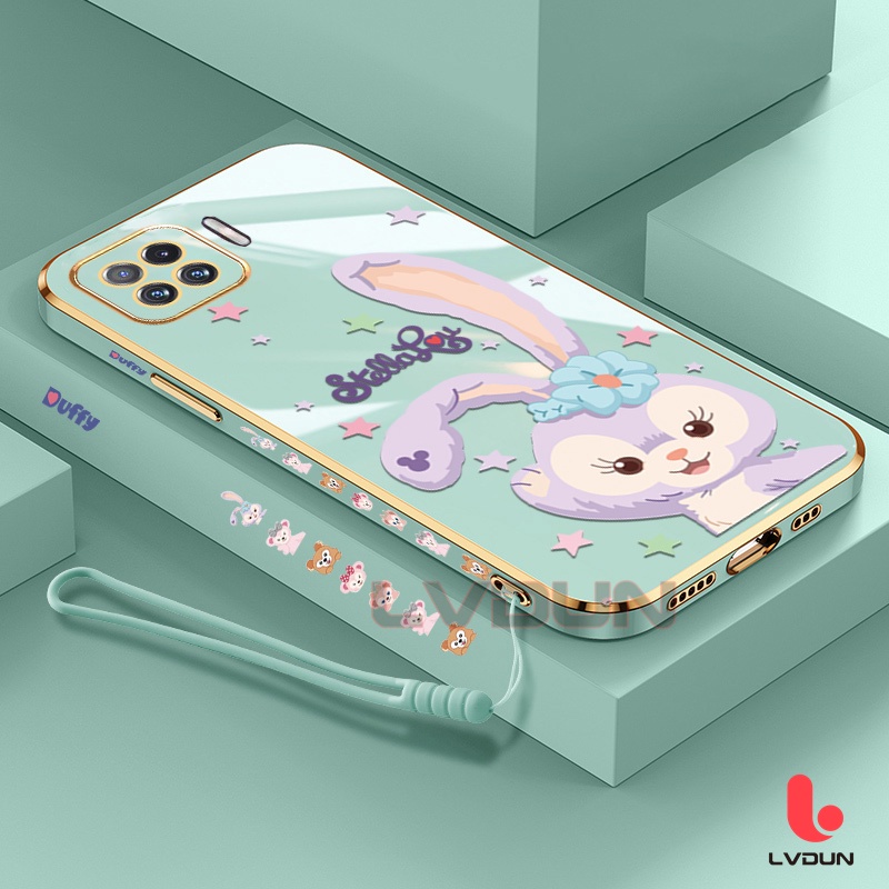 เคส OPPO A93 A94 A92 A52 A16 A16K A15 A15S A55 A54 A53 StellaLou Case with Lanyard Soft Case Silicone Electroplated Soft Case TZ1