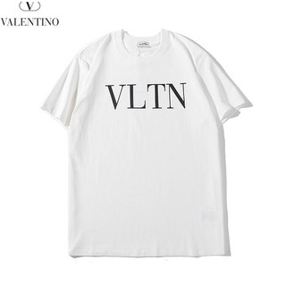 เสื้อยืดแขนสั้นผ้าฝ้ายพิมพ์ลาย VL แฟชั่น Unisex