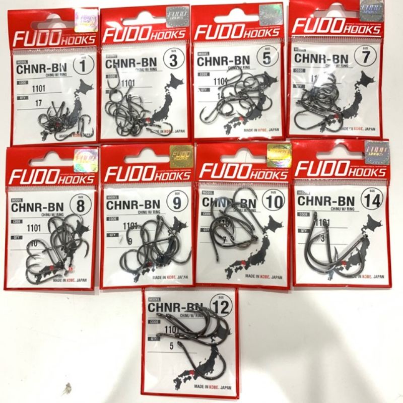 Fudo Hooks Chinu พร้อมแหวนและปลาหมึกยักษ์ SH