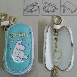 กระเป๋าเก็บกุญแจ รีโมท (หนัง) ลาย มูมิน Moomin ขนาด 4x8.5 ซม.