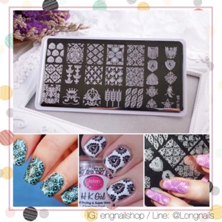  แผ่นปั๊มลายเล็บผืนผ้า วินเทจ แนวหรูหรา opi orly essie zoya