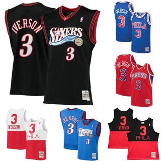 เสื้อกีฬาแขนกุด ลายทีม ACE NBA Jersey Philadelphia 76ers Iverson พลัสไซซ์