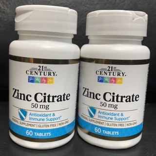 21st century Zinc Citrate ซิงค์ 50mg 60เม็ด