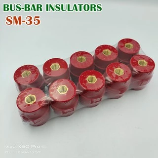 SM-35 ลูกถ้วยฉนวนแดง BUS-BAR INSULATORS กล่องละ 10ตัว แถมน็อตฟรี