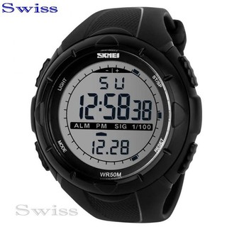 Swiss SKMEI Watch นาฬิกาข้อมือ นาฬิกาข้อมือผู้ชาย กันน้ำ No.0102 - Black