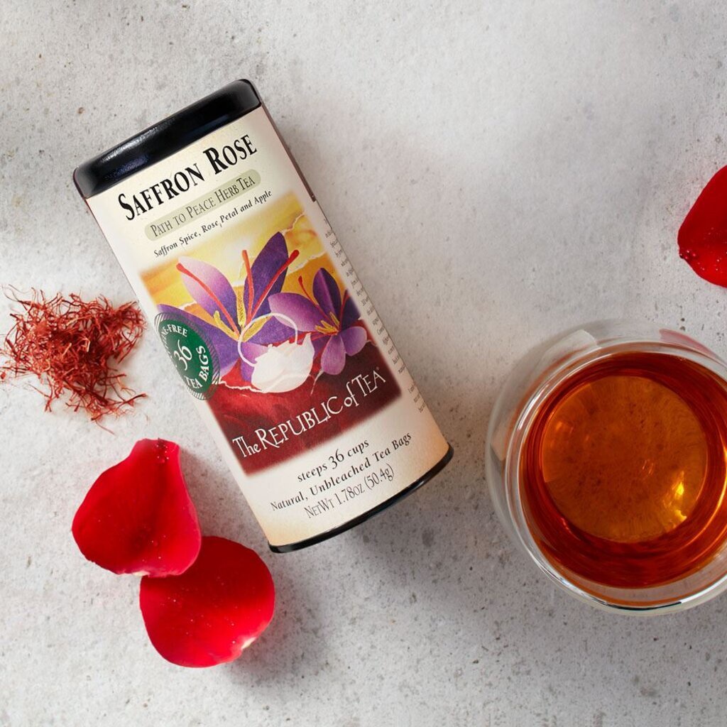 Republic of Tea - Saffron Rose Herbal Tea 36 tea bags/tin