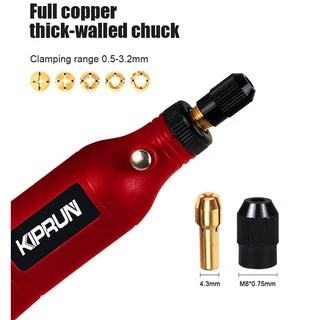 Kiprun ชุดเครื่องมือสว่านไฟฟ้าไร้สาย 3.7V 15000rpm ความเร็ว 5 ระดับ ชาร์จ USB
