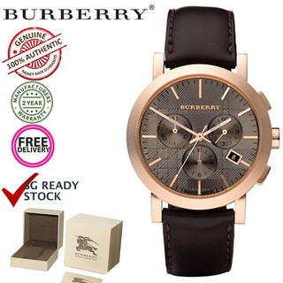 Burberry BU1863 Herringbone Chronograph Mens Brown Dial Rose Gold-Plated Watch