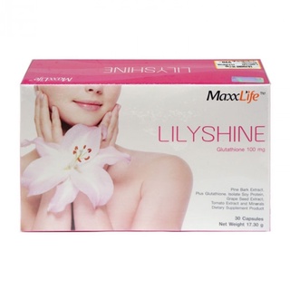 Maxxlife Lilyshine แมกไลฟ์ ลิลลี่ชายน์ กลูตาไธโอน เพื่อผิวขาว ลดฝ้า กระ จุดด่างดำ ปรับสีผิว ขนาด 30 แคปซูล 12164