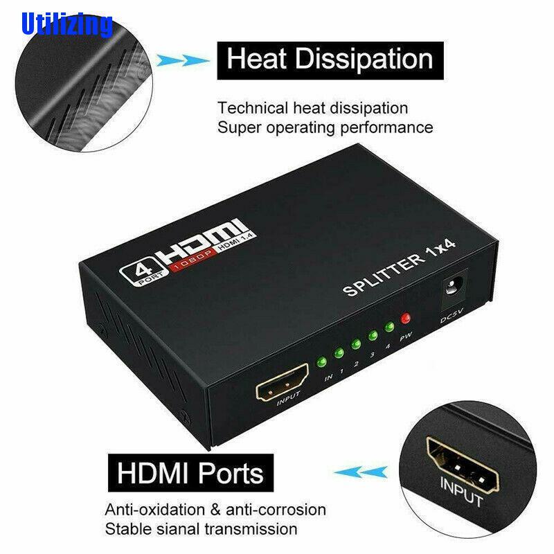 [Utilizing] 1X4 Full Hd Hdmi Splitter 4 พอร์ต Hub เครื่องขยายเสียง V1.4 3D 1080P 1 In 4 Out
 #3
