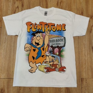 เสื้อยืดผ้าฝ้าย THE FLINTSTONES CARTOON DTG (DIGITAL TO GARMENT)  เสื้อสกรีนดิจิตอล คมชัด เสื้อวง เสื้อทัวร์ เสื้อลายการ